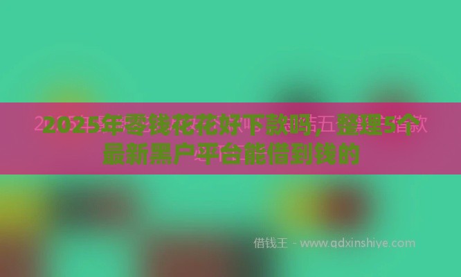 2025年零钱花花好下款吗，整理5个最新黑户平台能借到钱的