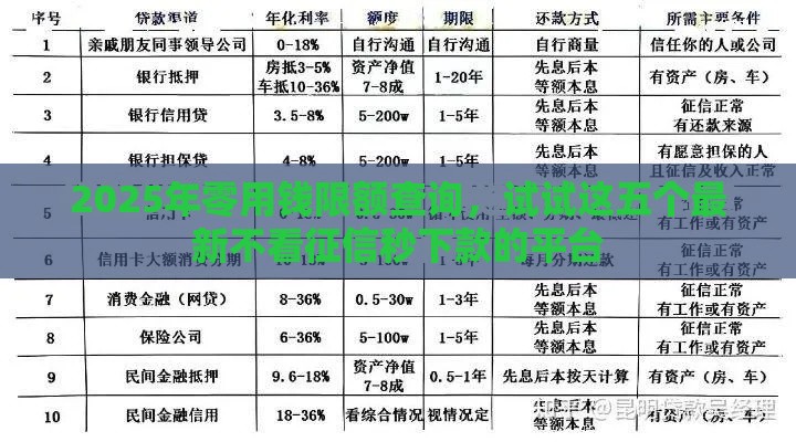 2025年零用钱限额查询，试试这五个最新不看征信秒下款的平台