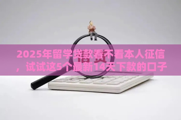 2025年留学贷款看不看本人征信，试试这5个最新14天下款的口子