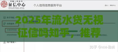 2025年流水贷无视征信吗知乎，推荐5个最新15岁贷款平台