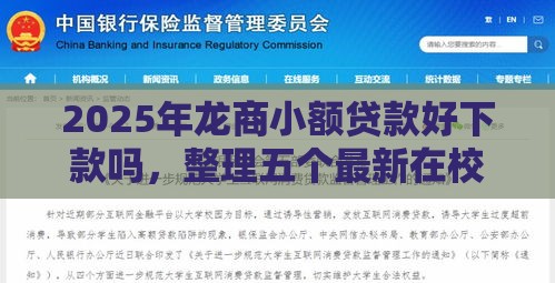 2025年龙商小额贷款好下款吗，整理五个最新在校大学生贷款平台