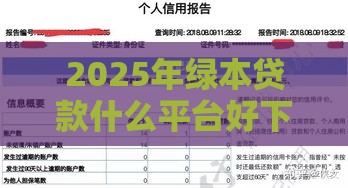 2025年绿本贷款什么平台好下款，看看这5个最新比较好的网贷平台排名不分先后