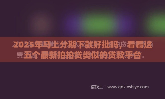 2025年马上分期下款好批吗，看看这五个最新拍拍贷类似的贷款平台