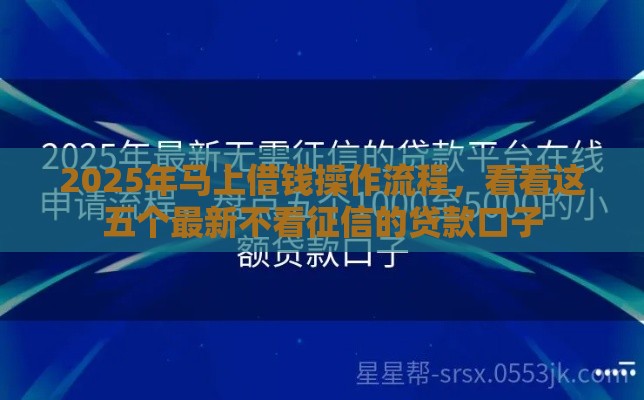 2025年马上借钱操作流程，看看这五个最新不看征信的贷款口子