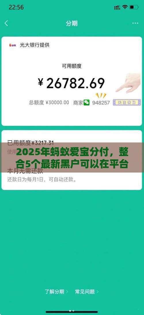2025年蚂蚁爱宝分付，整合5个最新黑户可以在平台上借到钱