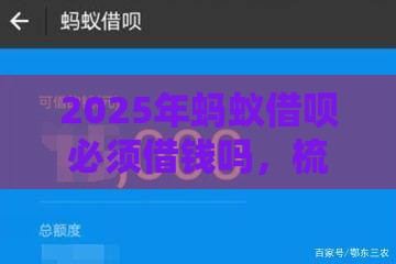 2025年蚂蚁借呗必须借钱吗，梳理五个最新那些贷款平台可靠