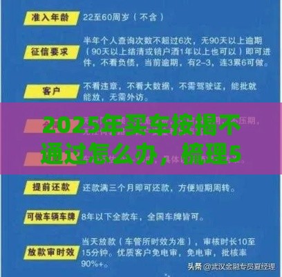 2025年买车按揭不通过怎么办，梳理5个最新18岁借钱平台