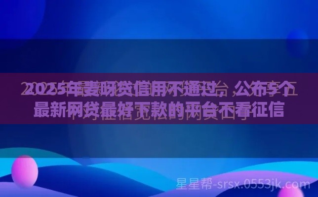 2025年麦呀贷信用不通过，公布5个最新网贷最好下款的平台不看征信