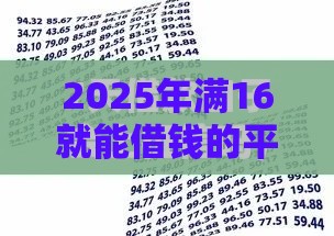 2025年满16就能借钱的平台秒审核，试试这五个最新贷款新口子不查征信2025