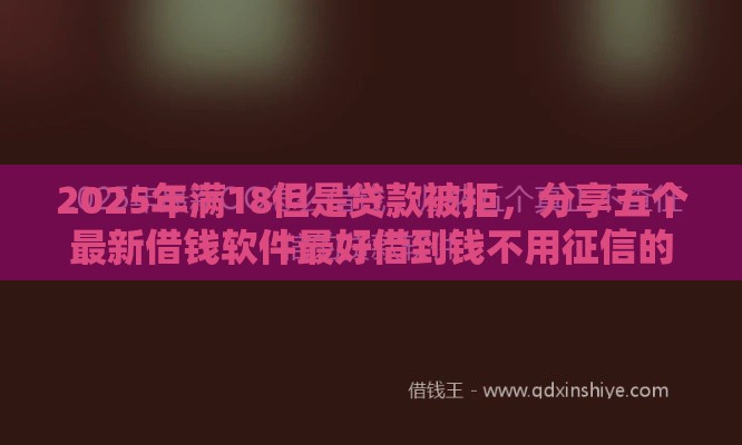 2025年满18但是贷款被拒，分享五个最新借钱软件最好借到钱不用征信的
