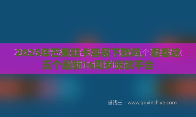 2025年芒果旺卡容易下款吗，看看这五个最新16周岁贷款平台