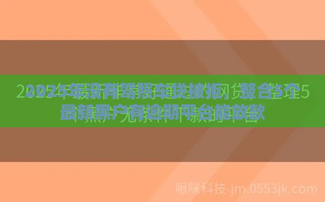 2025年没有驾照车贷被拒，整合5个最新黑户有逾期平台能放款