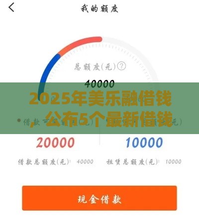 2025年美乐融借钱，公布5个最新借钱的平台100%能借到