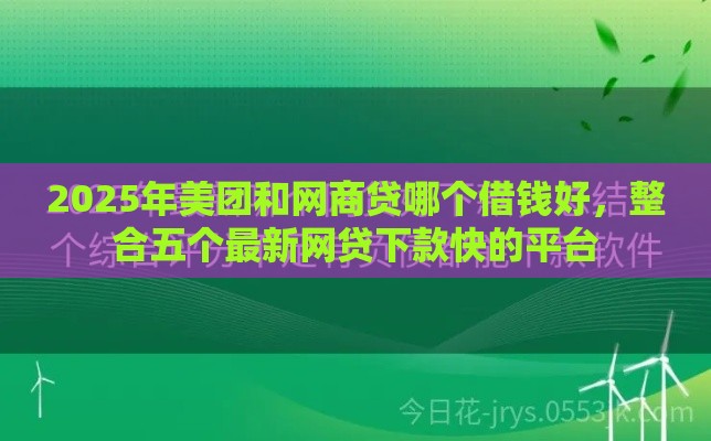 2025年美团和网商贷哪个借钱好，整合五个最新网贷下款快的平台