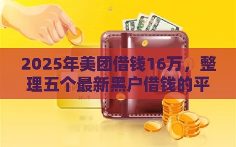 2025年美团借钱16万，整理五个最新黑户借钱的平台100%能借