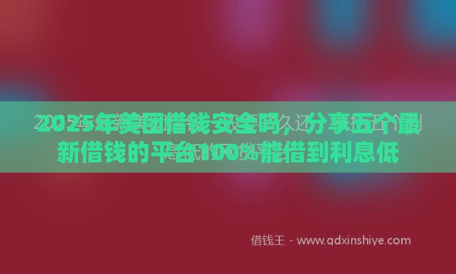 2025年美团借钱安全吗，分享五个最新借钱的平台100%能借到利息低