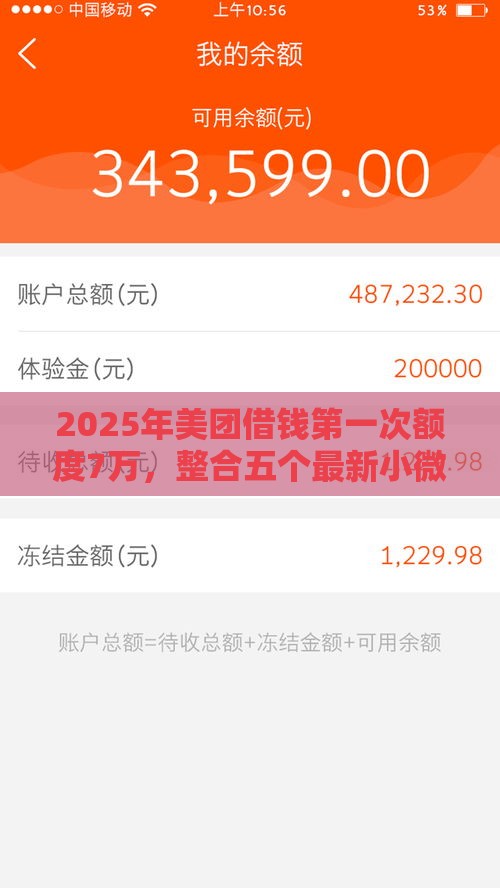 2025年美团借钱第一次额度7万,整合五个最新小微金融贷款平台 2025年美团借钱第一次额度7万,整合五个最新小微金融贷款平台