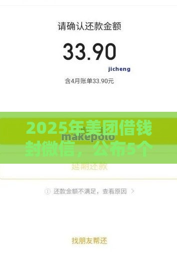 2025年美团借钱封微信，公布5个最新平台审核通过率高