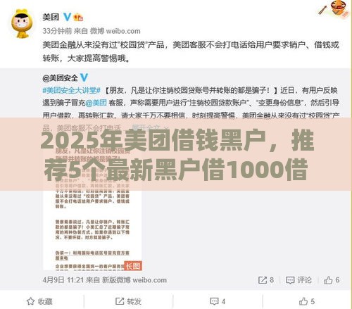 2025年美团借钱黑户，推荐5个最新黑户借1000借款平台能放款