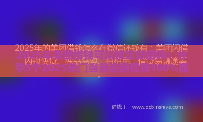 2025年美团借钱可以绑定微信吗：分享5个2025热门当前逾期借钱100%能借到平台