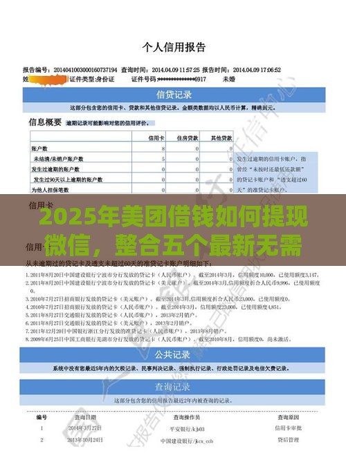 2025年美团借钱如何提现微信，整合五个最新无需个人征信的借款平台