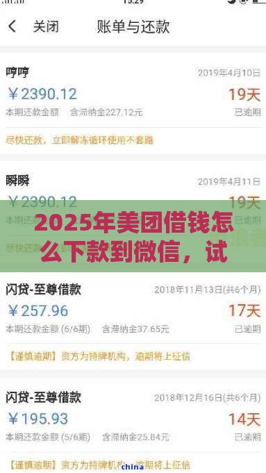 2025年美团借钱怎么下款到微信，试试这5个最新黑户借款平台容易通过审核