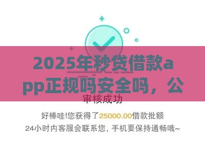 2025年秒贷借款app正规吗安全吗，公布五个最新哪家平台黑户可以借钱