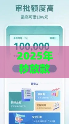 2025年秒放款的网贷，推荐5个最新类似青橙山的贷款平台