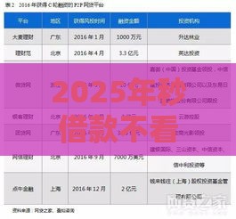 2025年秒借款不看征信，看看这5个最新2025放水网贷平台