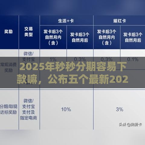 2025年秒秒分期容易下款嘛，公布五个最新2025大花户放水秒下款的口子