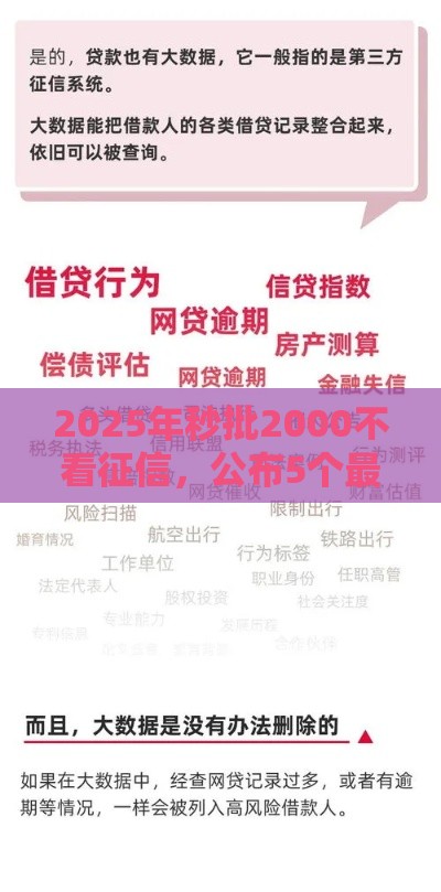 2025年秒批2000不看征信，公布5个最新正规网络贷款平台