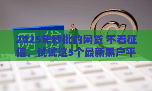 2025年秒批的网贷 不看征信，试试这5个最新黑户平台能借款