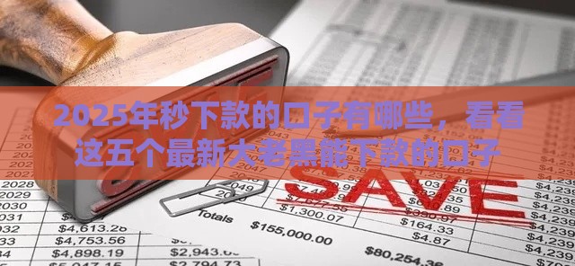 2025年秒下款的口子有哪些，看看这五个最新大老黑能下款的口子