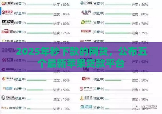 2025年秒下款的网贷，公布五个最新苹果贷款平台