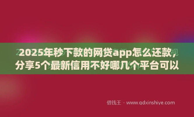 2025年秒下款的网贷app怎么还款，分享5个最新信用不好哪几个平台可以借钱