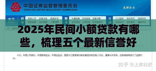 2025年民间小额贷款有哪些，梳理五个最新信誉好的网贷平台