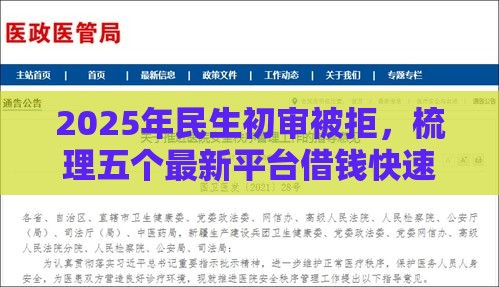 2025年民生初审被拒，梳理五个最新平台借钱快速安全容易通过