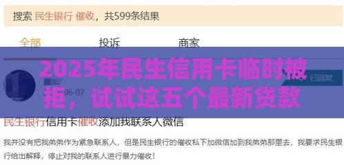 2025年民生信用卡临时被拒，试试这五个最新贷款平台不查征信