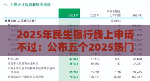 2025年民生银行线上申请不过：公布五个2025热门综合评分不足平台能下款
