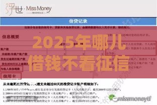 2025年哪儿借钱不看征信报告，推荐5个最新网上借钱的平台