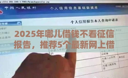 2025年哪儿借钱不看征信报告，推荐5个最新网上借钱的平台
