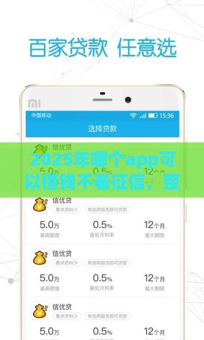 2025年哪个app可以借钱不看征信，整合五个最新厦门贷款平台