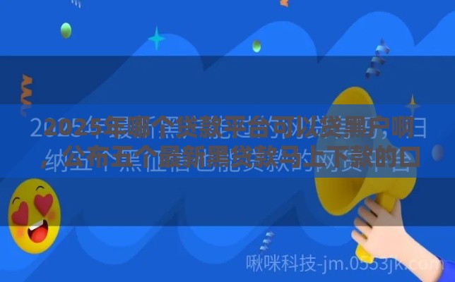 2025年哪个贷款平台可以贷黑户啊，公布五个最新黑贷款马上下款的口子