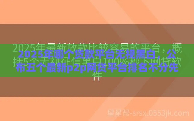 2025年哪个贷款平台无视黑白，公布五个最新p2p网贷平台排名不分先后百强榜