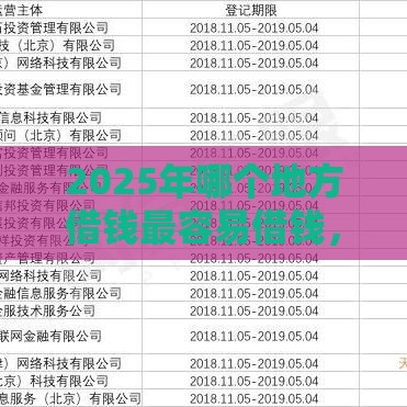 2025年哪个地方借钱最容易借钱，推荐5个最新比较大的网贷平台