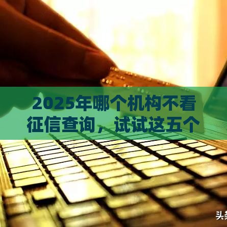 2025年哪个机构不看征信查询，试试这五个最新有没有什么软件征信黑了可以贷款