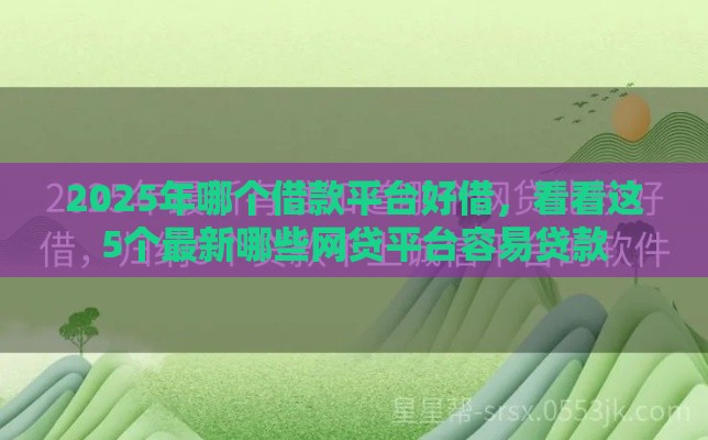 2025年哪个借款平台好借，看看这5个最新哪些网贷平台容易贷款