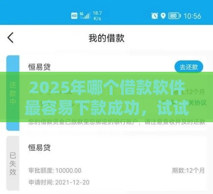 2025年哪个借款软件最容易下款成功，试试这5个最新17岁网贷平台