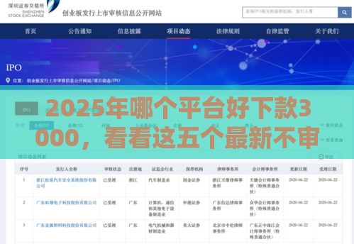 2025年哪个平台好下款3000，看看这五个最新不审核直接放款1000的口子