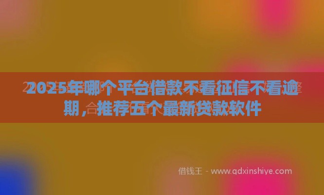 2025年哪个平台借款不看征信不看逾期，推荐五个最新贷款软件